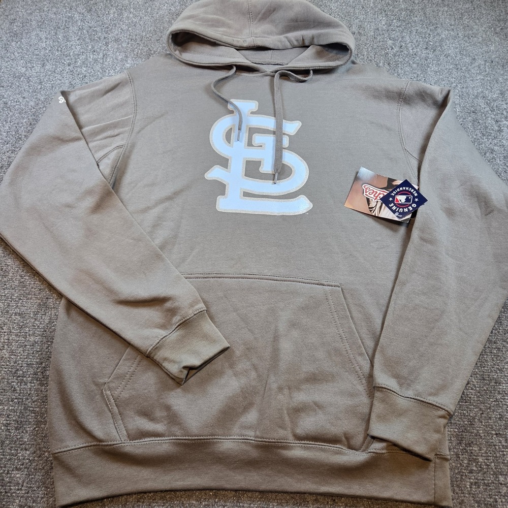 St. Louis Cardinals Gray Fleece Hoodie Mens M Pullover NEW